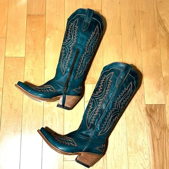 💜 Ariat Boots Casanova X Toe Western Boot Turquoise Western Cow-boy - Picture 11 of 14